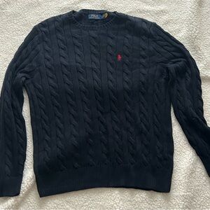 Ralph Lauren Men's Navy Cable Knit Sweater